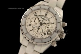 CHA0009J12 Auto Chrono White Full Ceramic A-775Secs@3