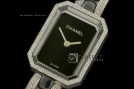 CHAPR10002 Ladies Premiere Black SS/Ceramic/Diamonds Jap Qtz/Box