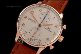 IWPG10011 Portuguese Chrono RG/LE White A-7750 New Improved