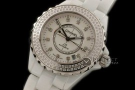 CHA01032 J12 White Ceramic / Diamonds Men Asia Eta 2836-2