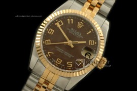 RDJmT10046 SS/YG Jubilee Sunray Brown Numeral Swiss Eta 2836-2