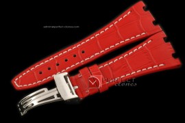 APA10006 Red Leather White Stitch Strap c/w Clasp