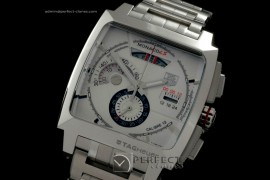 TGM10004 Monaco LS SS/SS White Jap Quartz Chrono