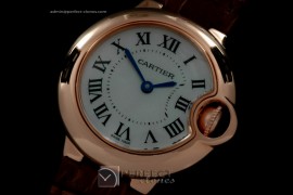 CARBA00414 Ballon Bleu de Cartier Ladies RG/LE M-Wht Swiss Quart