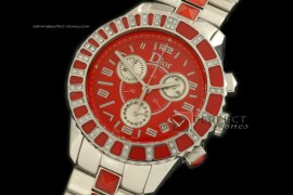 CD01006 Christal Jewellery Mid SS/SS Red Swiss Qtz c/w Boxset