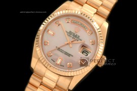 RLDDR10009 RG President MOP Pink Dial Diamond Markers Swiss Eta