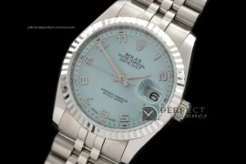 RDJmS1005SS Jubilee Sunray Ice Blue Numeral Swiss Eta 2836