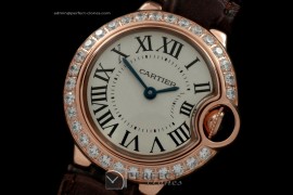 CARBA00412 Ballon Bleu de Cartier Ladies RG/LE/Diam White Swiss