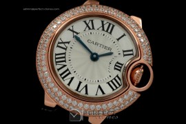CARBA00413 Ballon Bleu de Cartier Ladies RG/LE/Diam White Swiss