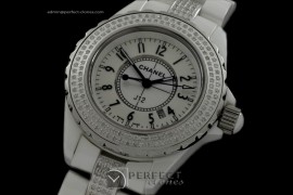 CHAA00105 Ladies J12 White Ceramic/Genuine Diamonds Swiss Quartz