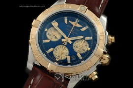 BLB01-10034L Chronomat B01 TT SS/YG/LE Blue Sticks A-7750