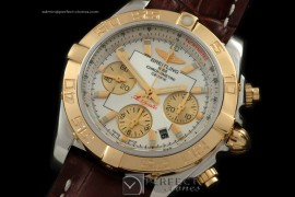 BLB01-10031L Chronomat B01 TT SS/YG/LE White Sticks A-7750