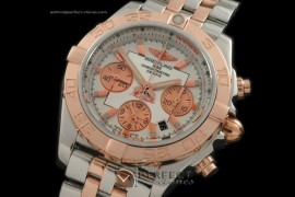 BLB01-10021 Chronomat B01 TT SS/RG White Sticks A-7750