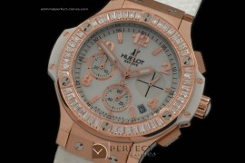 HB38-02021 Big Bang 38mm RG/Sq W/Diam/Ru Aspen White Jap Quartz