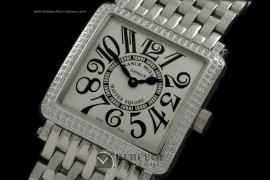 FMMSQ10007 Ladies Master Square SS/SS Wht Swiss Quartz