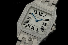 CARDU10011 Dumont Ladies Diam SS/SS White Jap Quartz