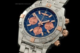 BLB01-02004 Chronomat B01 SS/RG/SS Blue Sticks A-775Ult V