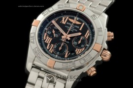 BLB01-02012 Chronomat B01 SS/RG/SS Blk Roman A-775Ult V