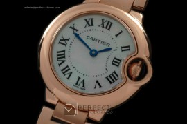 CARBA00414A Ballon Bleu de Cartier Ladies RG/RG M-Wht Swiss Quar