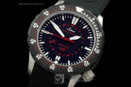 SI01017 U2 GMT SS/PVD/RU Black Swiss Eta 2836 Ind Adj