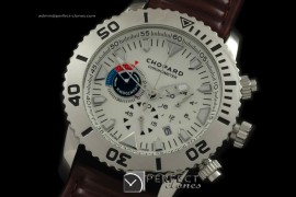 CPRC10051 Classic Racing Chrono SS/LE White Jap Quartz Chrono