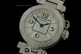 CARPS10041 Pasha Ladies 28mm SS/SS/Diam White Jap Quartz