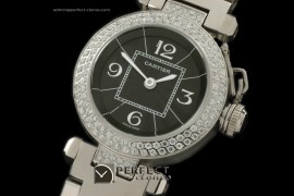 CARPS10042 Pasha Ladies 28mm SS/SS/Diam Black Jap Quartz