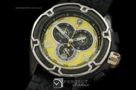 LAM01024R Mesh PVD/RU Yellow/Black Jap Quartz Chrono