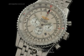 BLNV10101S Navitimer SS/SS White Jap Quartz Chrono