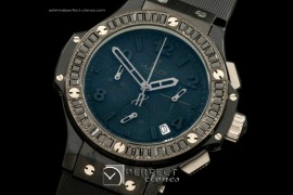 HB38-03002 Big Bang 38mm PVD/Sq Blk/Diam/Ru All Black Jap Quartz