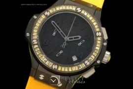 HB38-03003 Big Bang 38mm PVD/Sq Yel/Diam/Ru All Black Jap Quartz
