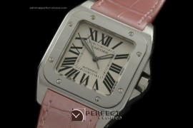 CARS00048PK Santos 10Mid SS/LE White Swiss Eta 2671 Ult Ver