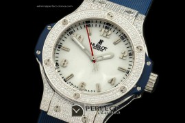 HB38-01113 Big Bang 38mm SS/Diam/Ru Diam Bez White Swiss Qtz
