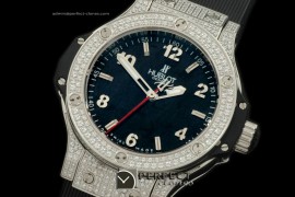 HB38-01121 Big Bang 38mm SS/Diam/Ru Diam Bez Black Swiss Qtz