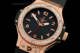 HB38-01061 Big Bang 38mm RG/Sq Diam/Ru Black Swiss Quartz