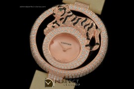 CARBP10014 Panthere de Cartier Ladies RG/Diam/STN Rose Swiss Qt