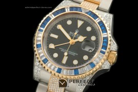 RLGT01015 YG/Diam Anni GMT SS/YG/Diam Black Swiss Eta 2836 GMT
