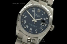 RLOD10003 OysterDate Bark Bez SS/SS Blue Roman Swiss Eta 2836-2