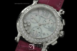 CPSPC10024 Happy Sports Chrono SS/LE/Diam M-Wht/Red Swiss Eta Qt