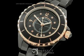 CHA-MI-1031 J12 Mini Black Cer/RG TT Japanese Quartz/Boxset