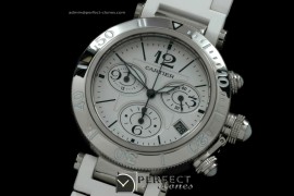 CARPS10052 Ladies Seatimer Chrono SS/RU White Swiss Quartz Chron
