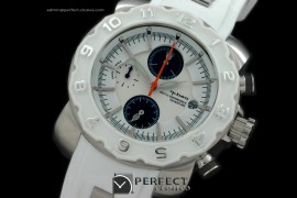 NU10016 Mens Automatic Chrono SS/RU White Jap Quartz Chrono