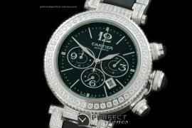 CARPS01104 Pasha Seatimer Chrono Diam/SS/SS Black Jap Quartz Chr