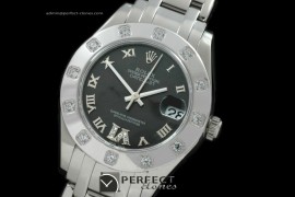 RLMPmS01117 SS 12 Diam Bez Black Roman Swiss Eta 2836-2