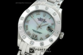 RLMPmS01116 SS 12 Diam Bez M-White Roman Swiss Eta 2836-2