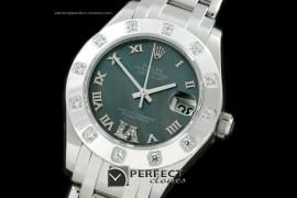 RLMPmS01118 SS 12 Diam Bez M-Green Roman Swiss Eta 2836-2
