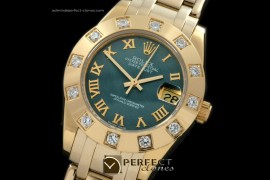 RLMPmF01103 FG 12 Diam Bez MOP Black Roman Swiss Eta 2836-2