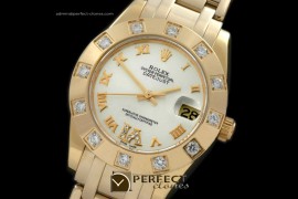 RLMPmF01111 FG 12 Diam Bez White Roman Swiss Eta 2836-2