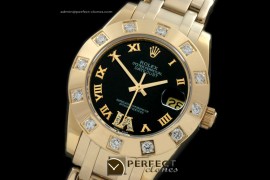 RLMPmF01112 FG 12 Diam Bez Black Roman Swiss Eta 2836-2