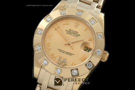 RLMPmF01114 FG 12 Diam Bez Gold Roman Swiss Eta 2836-2